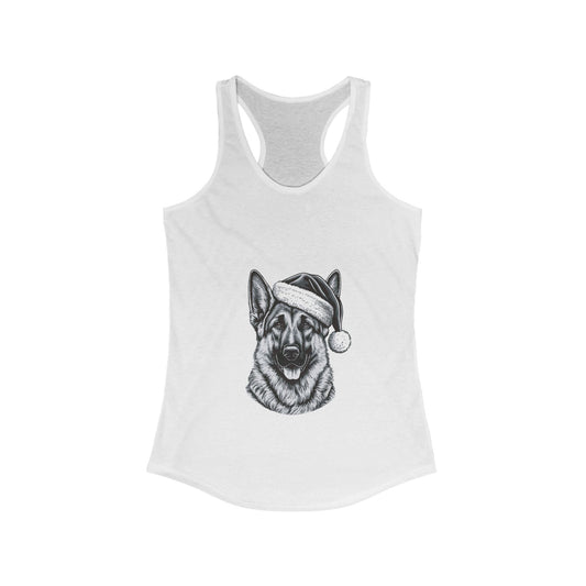 Santa Paws German Shepherd Women's Racerback Tank
