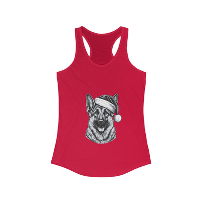 Santa Paws German Shepherd Women's Racerback Tank