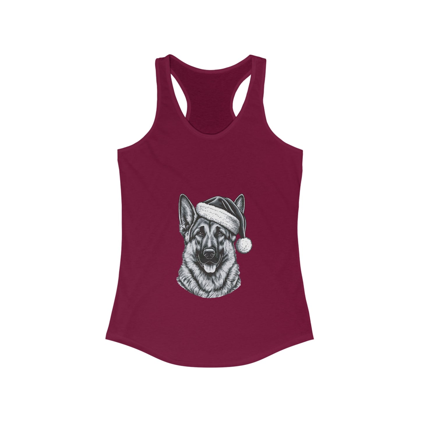 Santa Paws German Shepherd Women's Racerback Tank