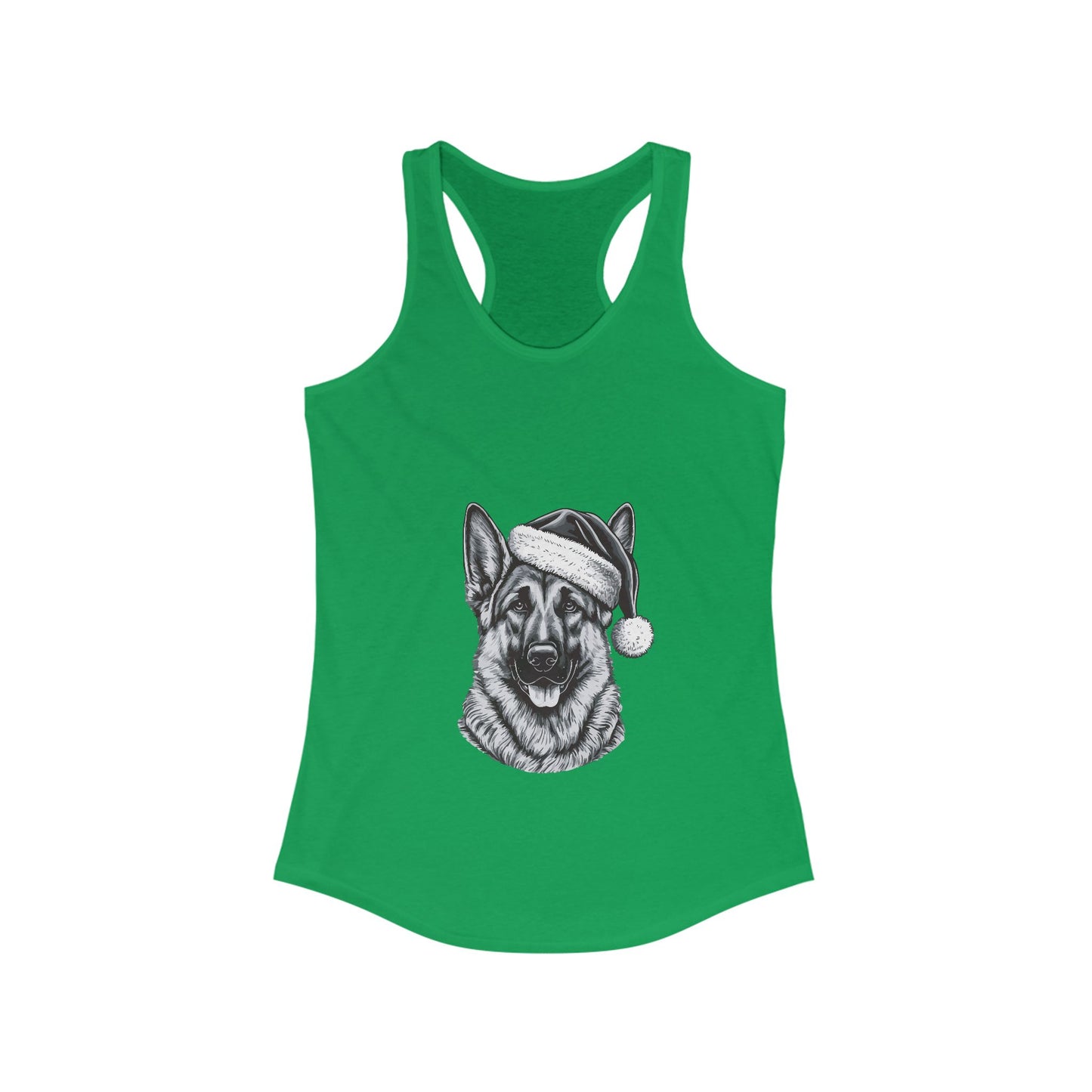 Santa Paws German Shepherd Women's Racerback Tank