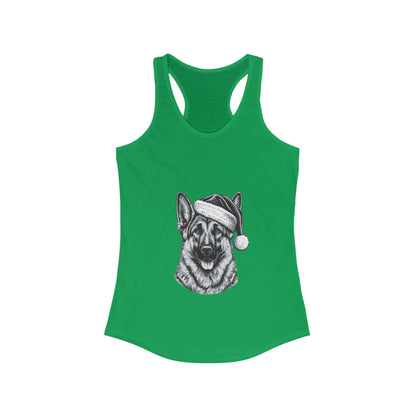 Santa Paws German Shepherd Women's Racerback Tank