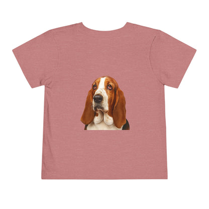 Basset Head Toddler Unisex Short Sleeve Crewneck Tee