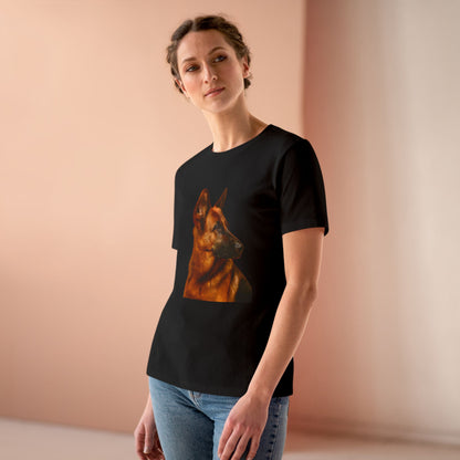 German Shepherd Head Women's Short Sleeve Crewneck Tee