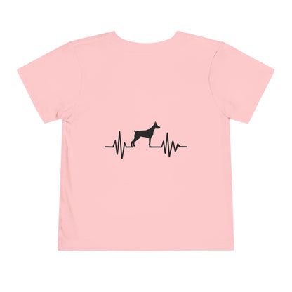 My Heart Beats For Dobermans Toddler Unisex Short Sleeve Crewneck Tee