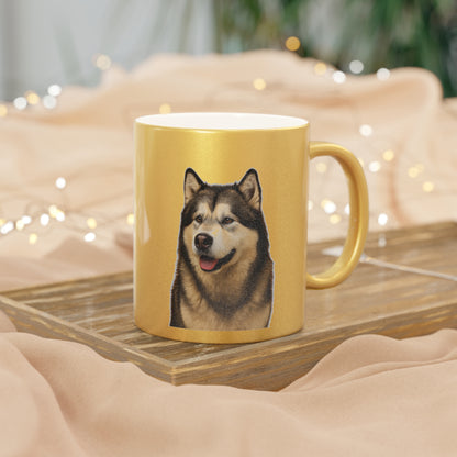 Malamute Head Metallic Coffee Mug