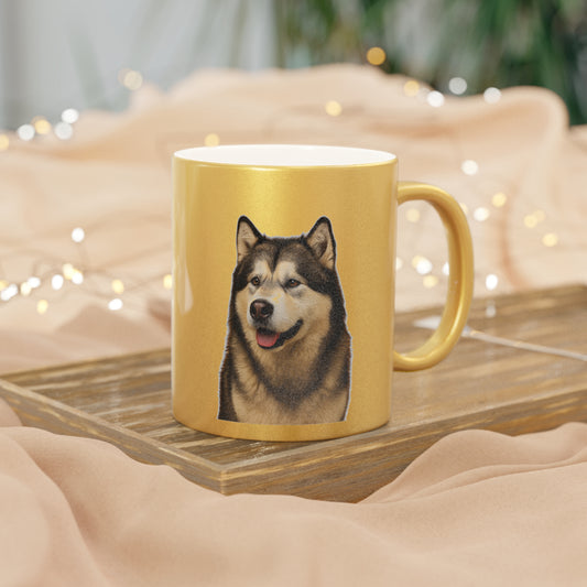 Malamute Head Metallic Coffee Mug