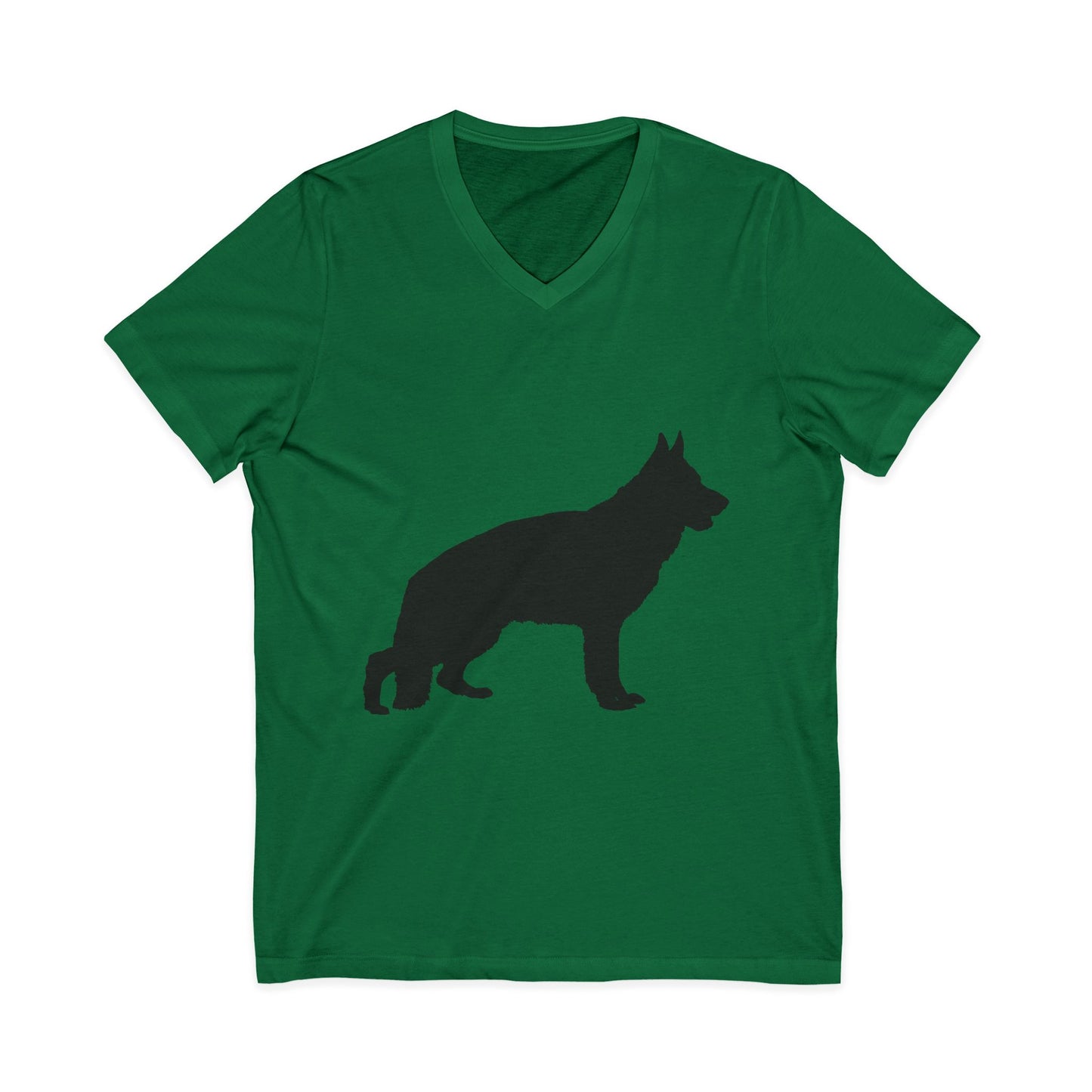 German Shepherd Silhouette Unisex Short Sleeve V-Neck Tee