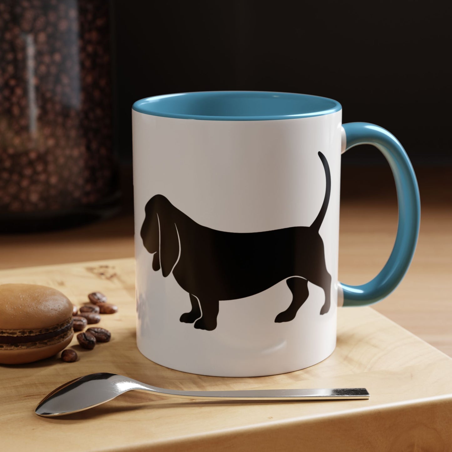 Basset Silhouette 2-Tone Coffee Mug