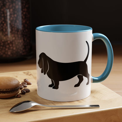 Basset Silhouette 2-Tone Coffee Mug