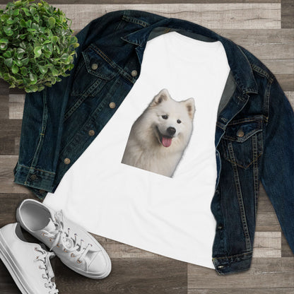 Samoyed Head Women's Short Sleeve Crewneck Tee