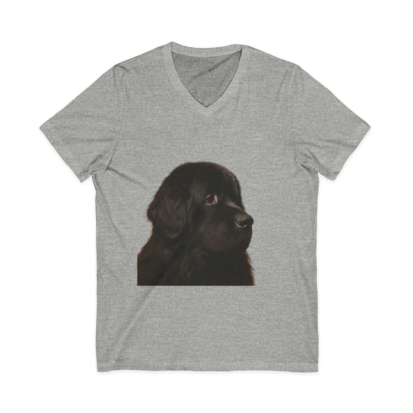 Newfie Head Unisex Short Sleeve V-Neck Tee