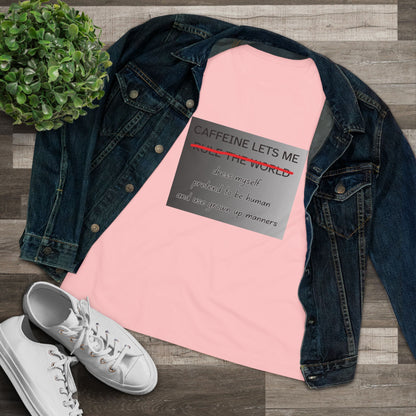 Caffeine Lets Me Women's Short Sleeve Crewneck Tee