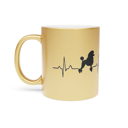 My Heart Beats For Poodles Metallic Coffee Mug