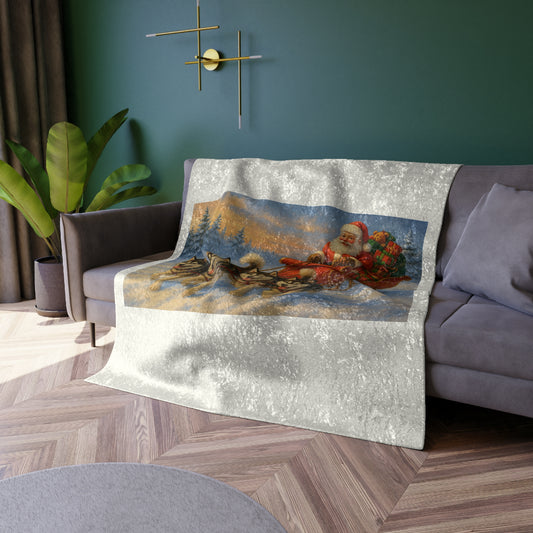 Dashing Through The Snow Crushed Velvet Blanket