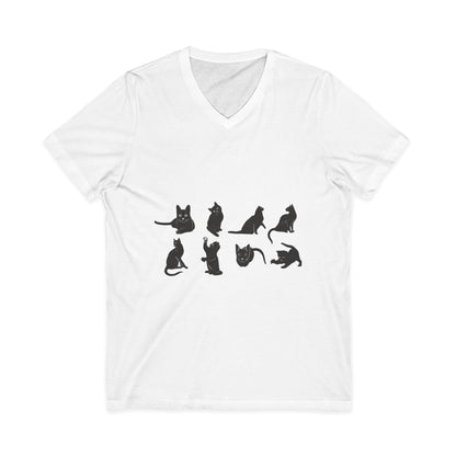 Cats Unisex Short Sleeve V-Neck Tee