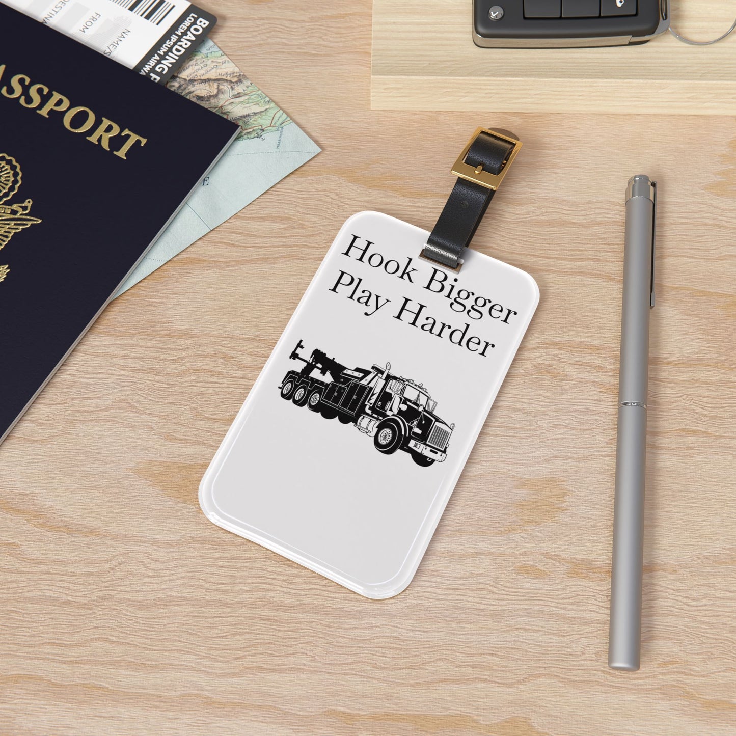 Hook Bigger Leather Strap Luggage Tag