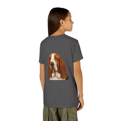 Basset Head Youth Unisex Short Sleeve Crewneck Tee