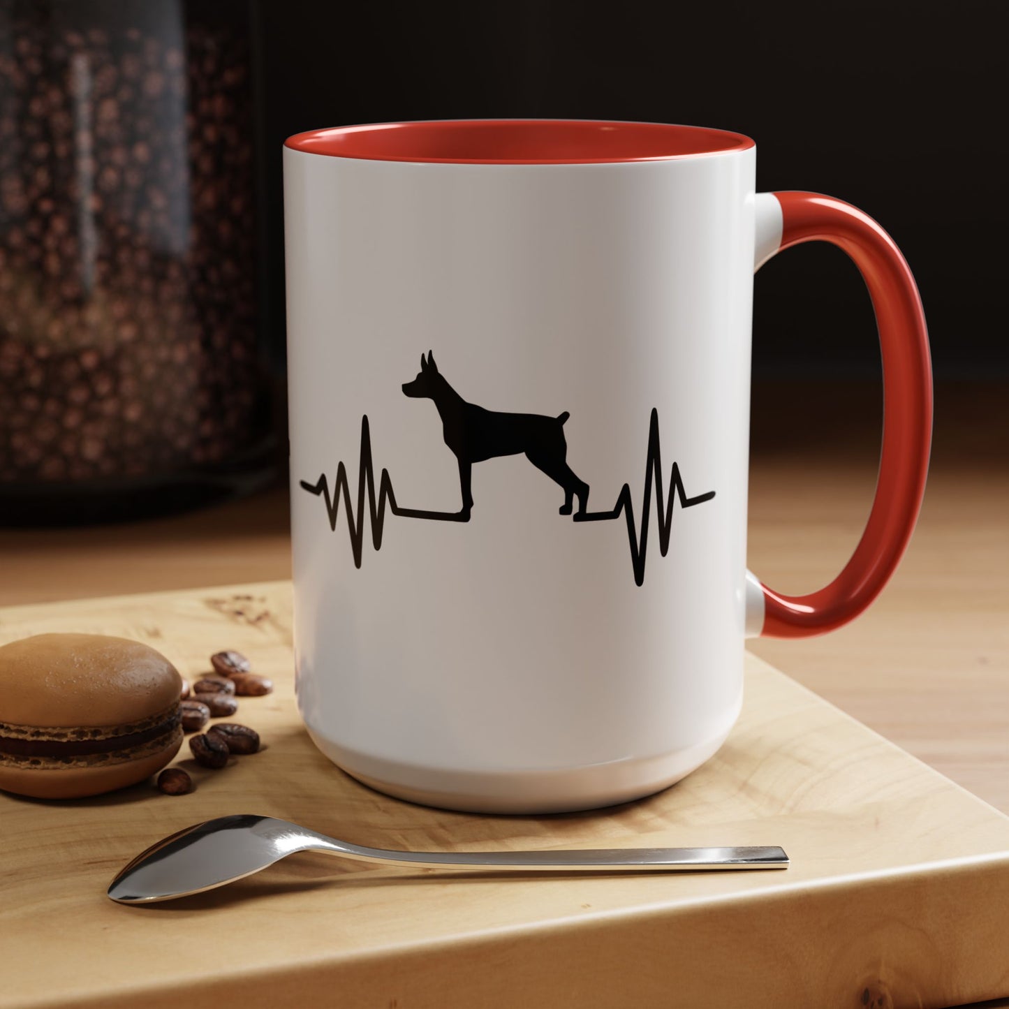 My Heart Beats For Dobermans 2-Tone Coffee Mug