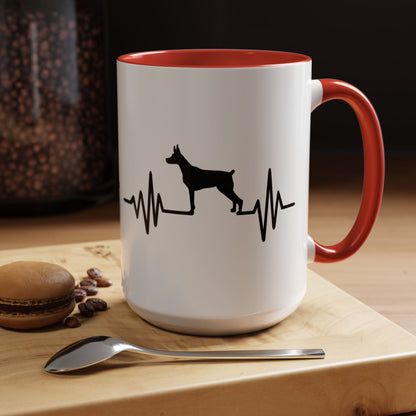 My Heart Beats For Dobermans 2-Tone Coffee Mug