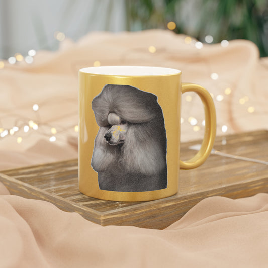 Poodle Head Metallic Coffee Mug