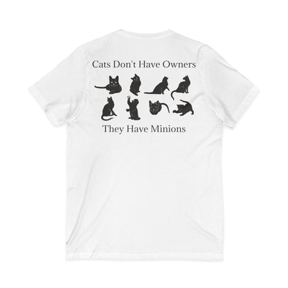 Cat Minions Unisex Short Sleeve V-Neck Tee