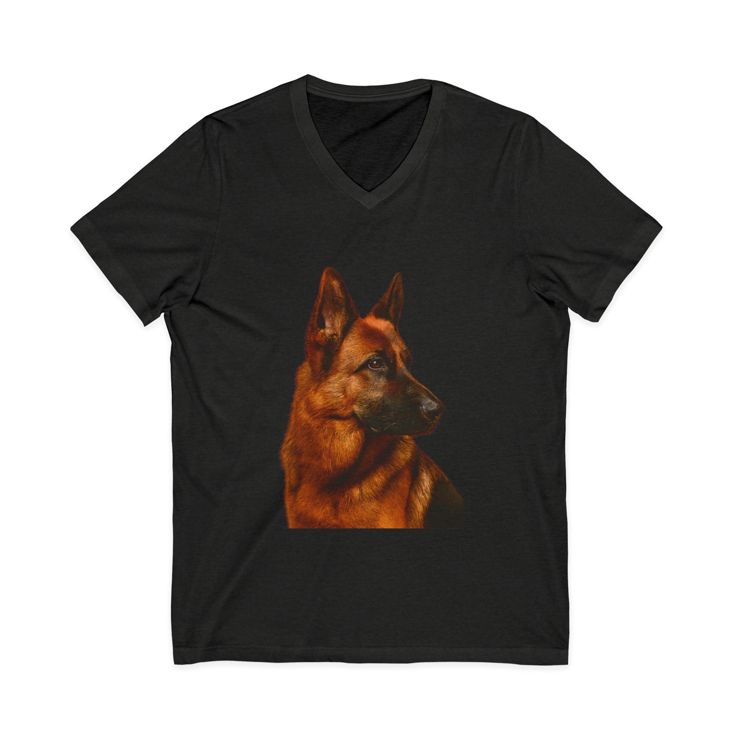 German Shepherd Head Unisex Short Sleeve V-Neck Tee