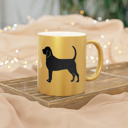 Bloodhound Silhouette Metallic Coffee Mug