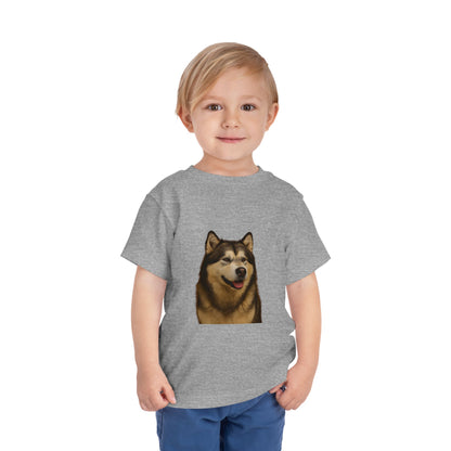 Malamute Head Toddler Unisex Short Sleeve Crewneck Tee