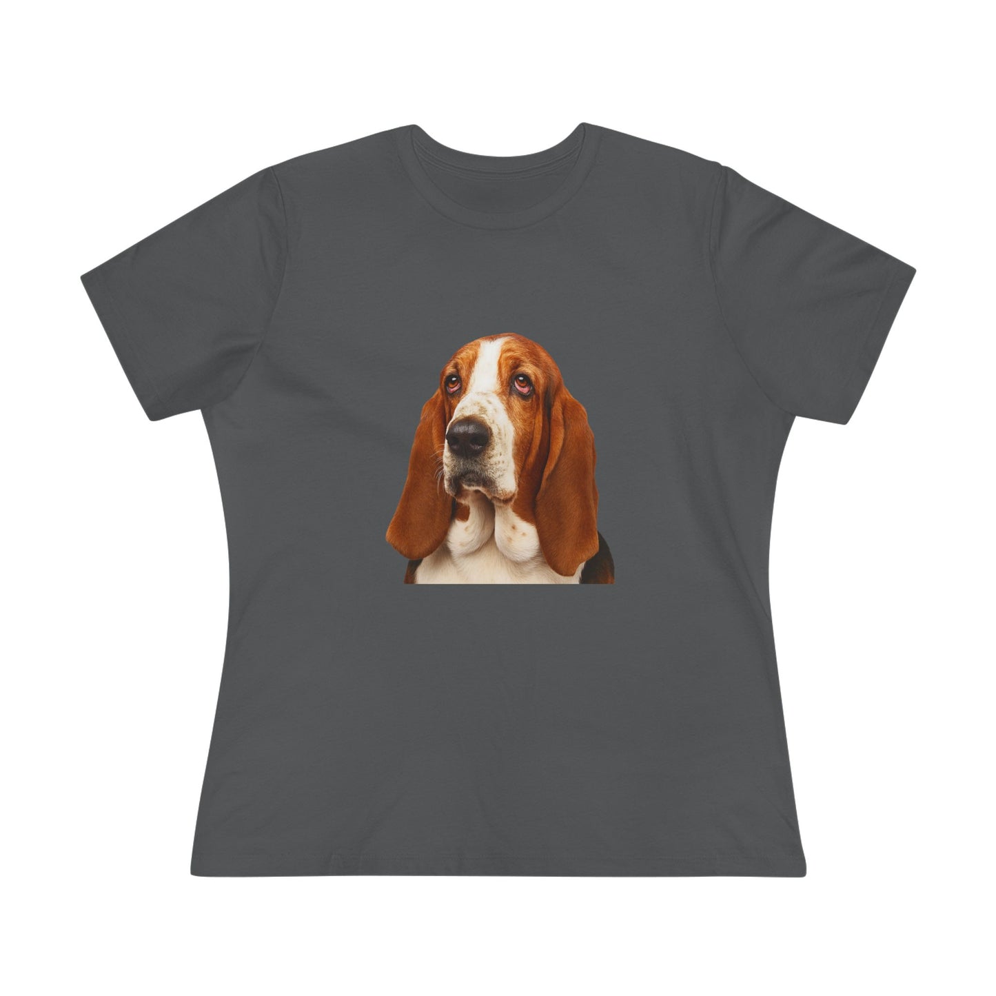 Basset Head Women's Short Sleeve Crewneck Tee
