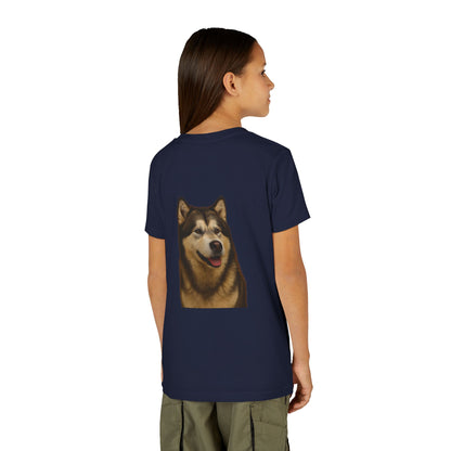 Malamute Head Youth Unisex Short Sleeve Crewneck Tee