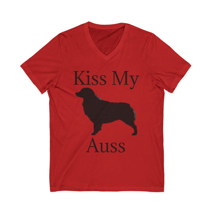 Kiss My Auss Unisex Short Sleeve V-Neck Tee