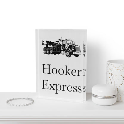 H**ker Express Heavy Tow Truck Acrylic Photo Block