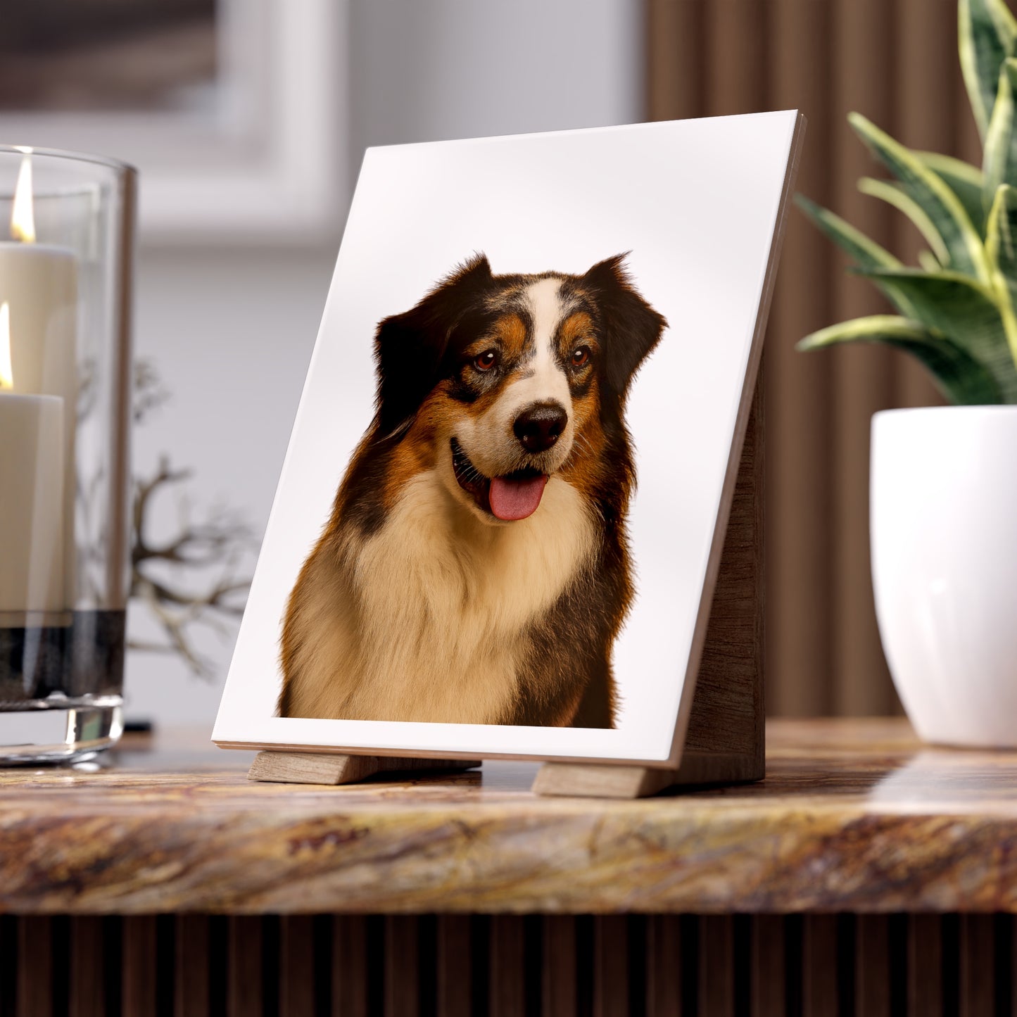 Aussie Head Ceramic Photo Tile