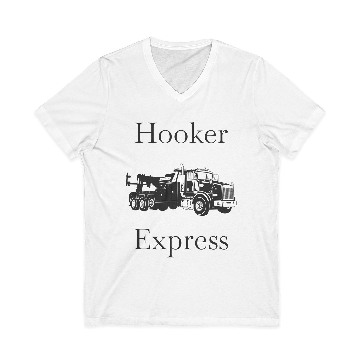 H**ker Express Heavy Tow Truck Unisex Short Sleeve V-Neck Tee