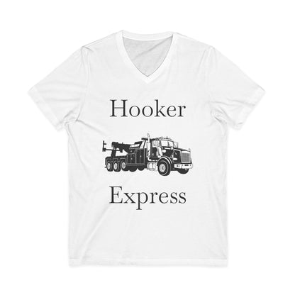 H**ker Express Heavy Tow Truck Unisex Short Sleeve V-Neck Tee