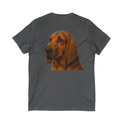 Bloodhound Head Unisex Short Sleeve V-Neck Tee