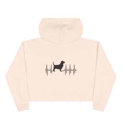 My Heart Beats For Basset Hounds Women's Crop Hoodie