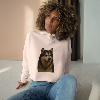 Malamute Head Women's Crop Hoodie