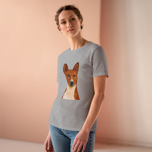 Basenji Head Women's Short Sleeve Crewneck Tee