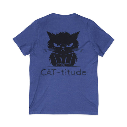 CAT-titude Unisex Short Sleeve V-Neck Tee