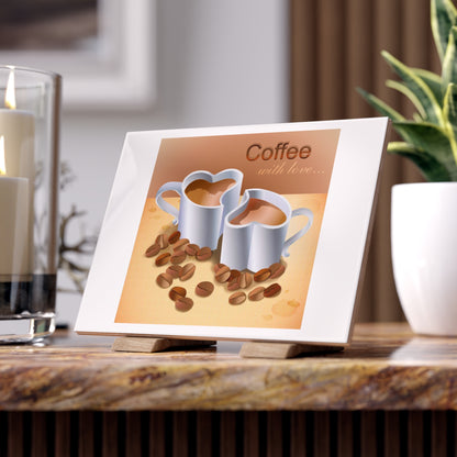 Coffee With Love Ceramic Photo Tile