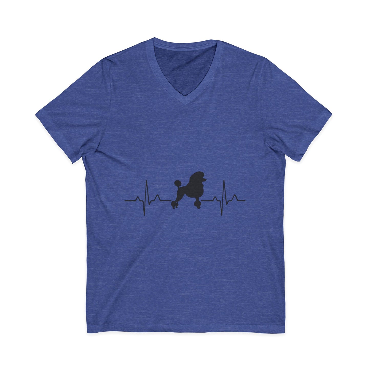 My Heart Beats For Poodles Unisex Short Sleeve V-Neck Tee