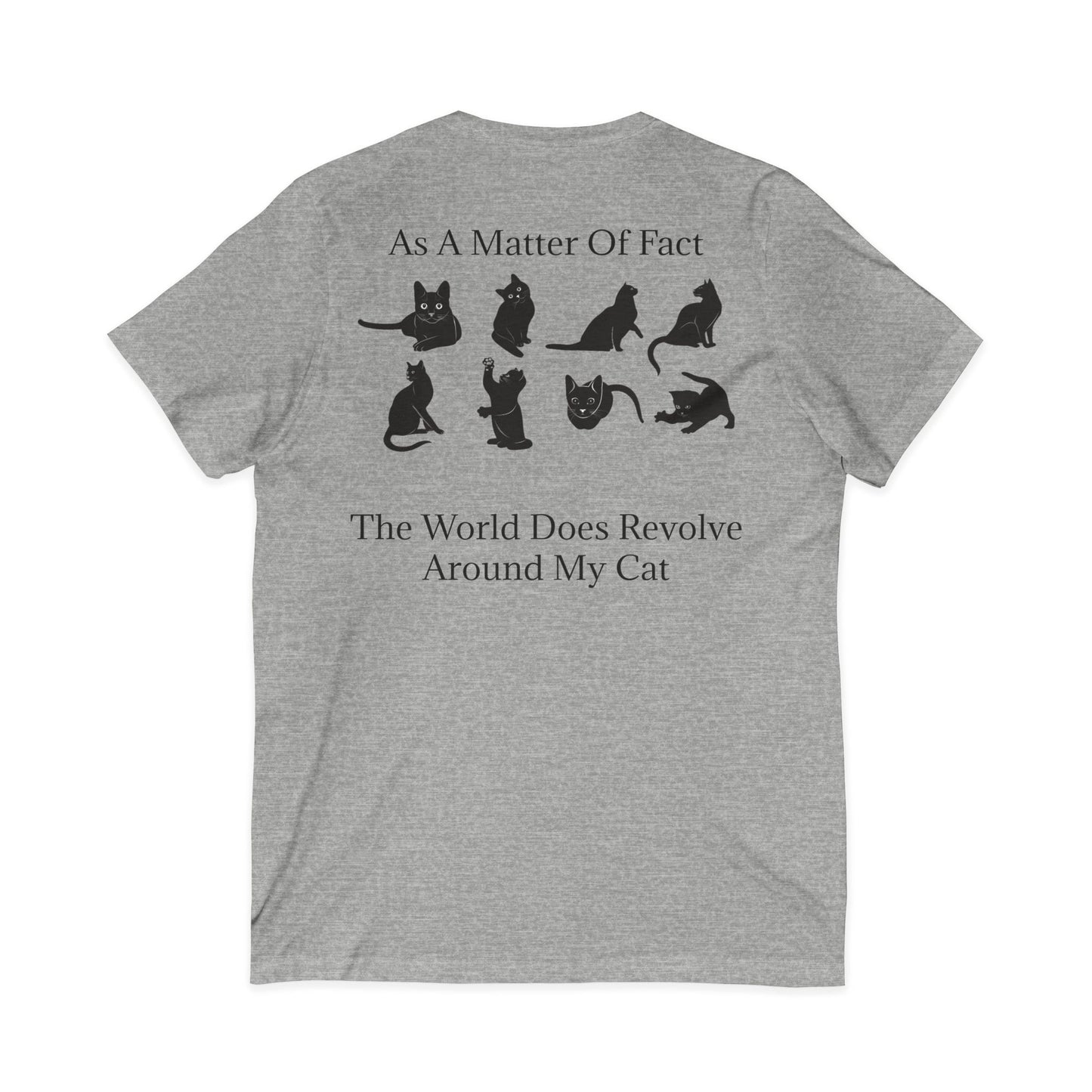 Matter Of Fact Cat Unisex Short Sleeve V-Neck Tee