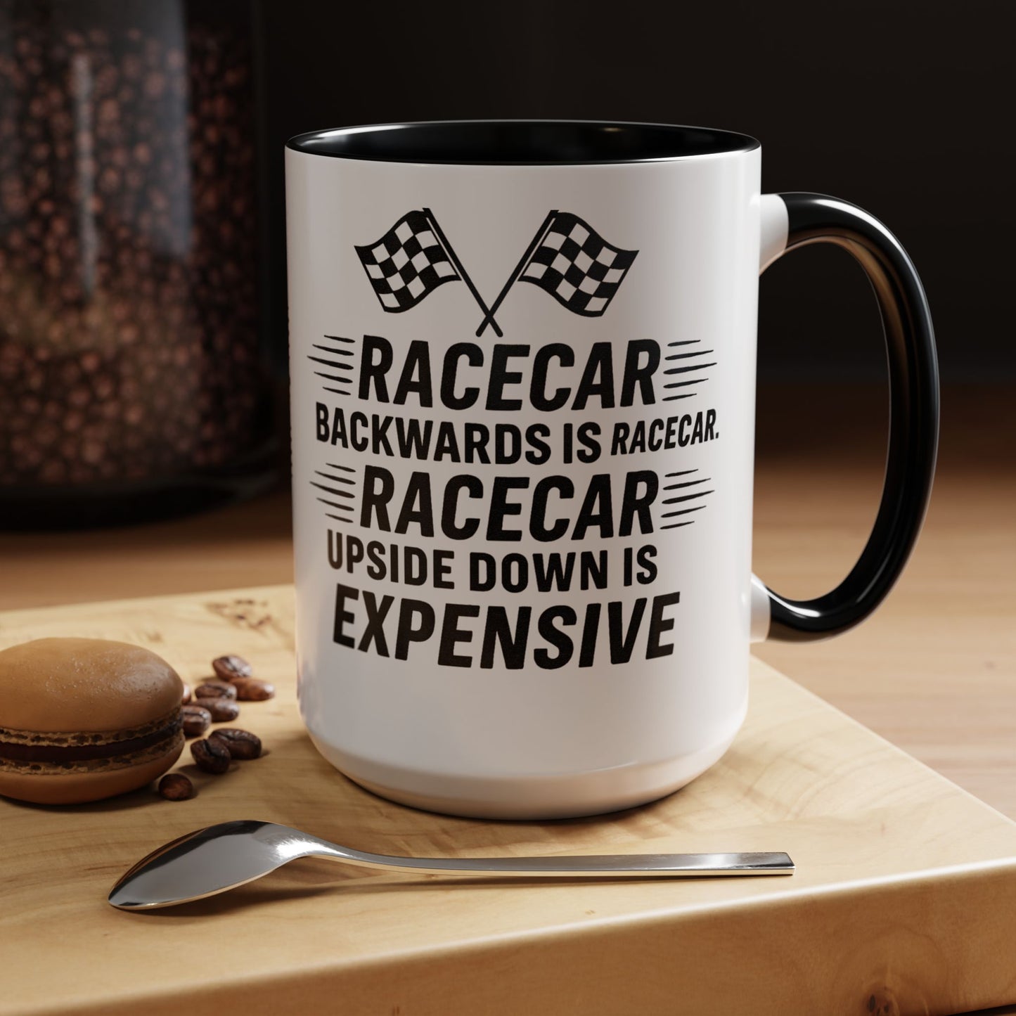 Racecar Backwards 2-Tone Coffee Mug