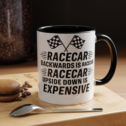 Racecar Backwards 2-Tone Coffee Mug