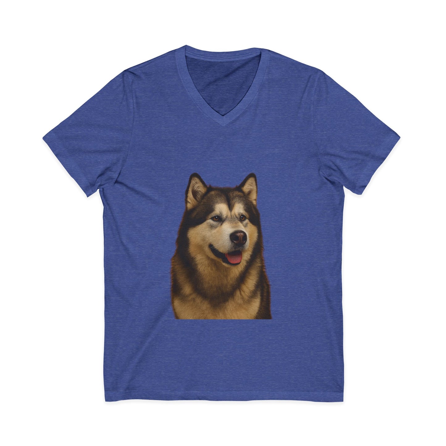 Malamute Head Unisex Short Sleeve V-Neck Tee