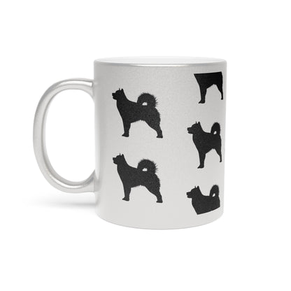 Malamute Silhouette Metallic Coffee Mug