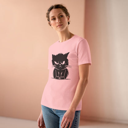 Angry Cat Women's Short Sleeve Crewneck Tee
