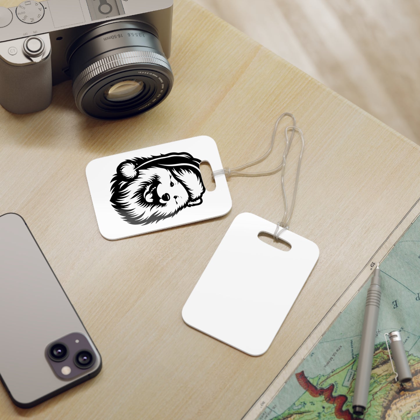 Santa Paws Samoyed Luggage Tag