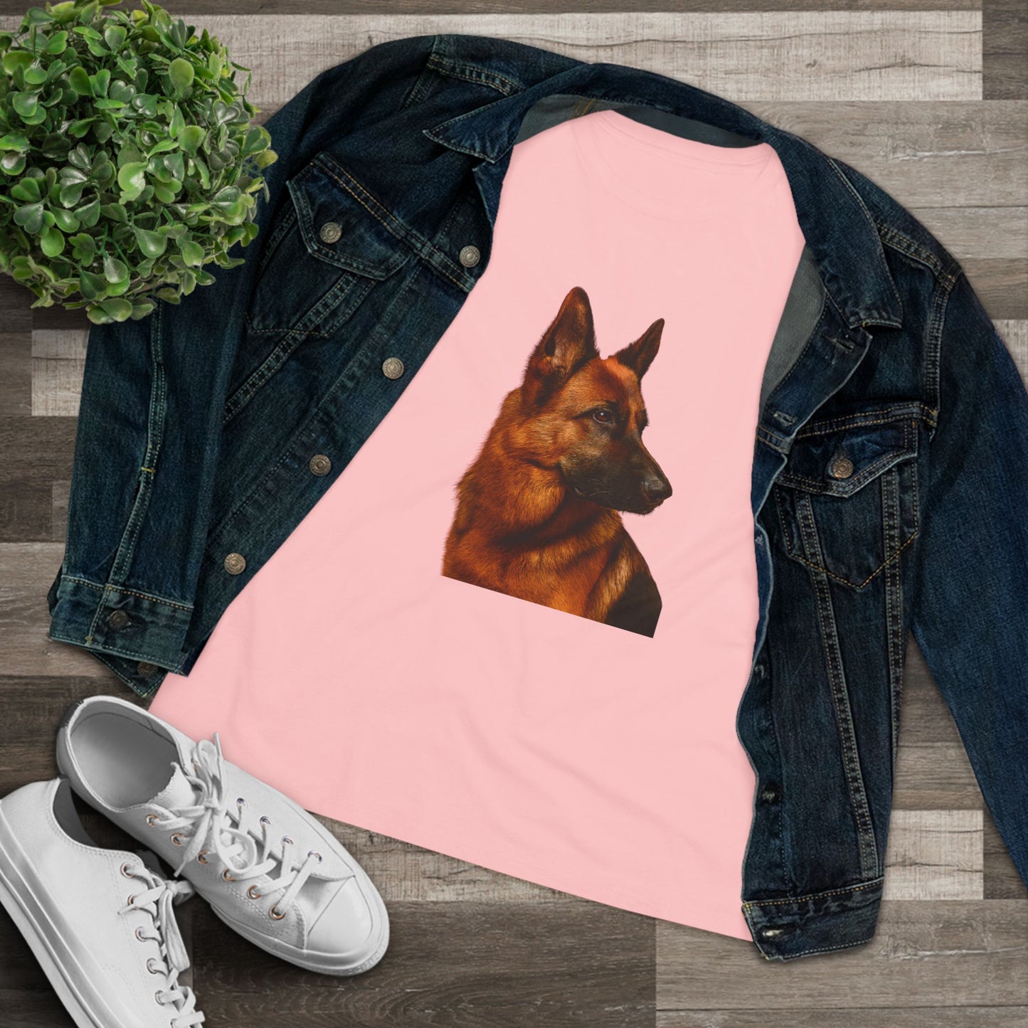 German Shepherd Head Women's Short Sleeve Crewneck Tee